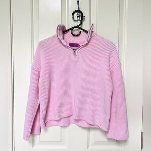 Edikted Pink Quarter-Zip Women's Sweater size S